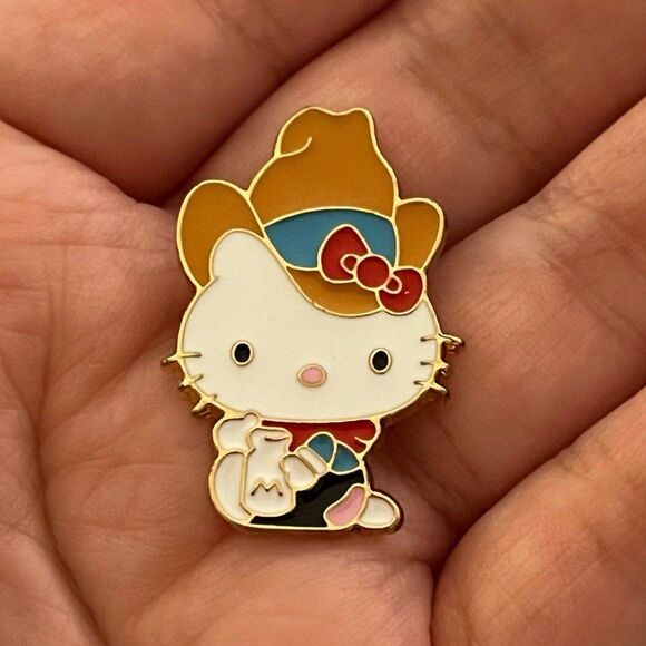 Howdy Kitty Cowboy Hat Cowgirl Kitty Enamel Pin - Picture 3 of 8